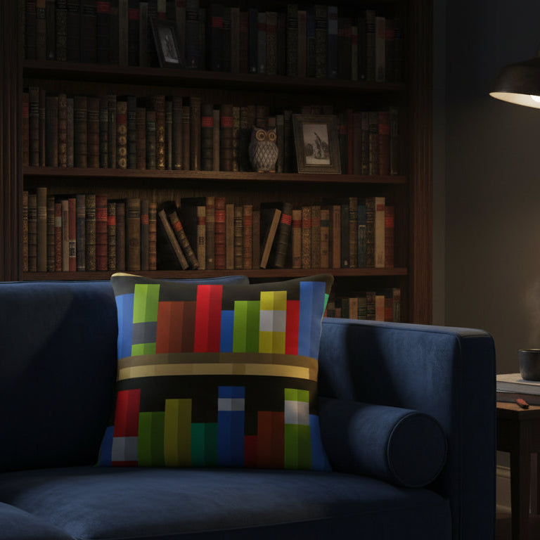 Pixel Bookshelf pillowcase