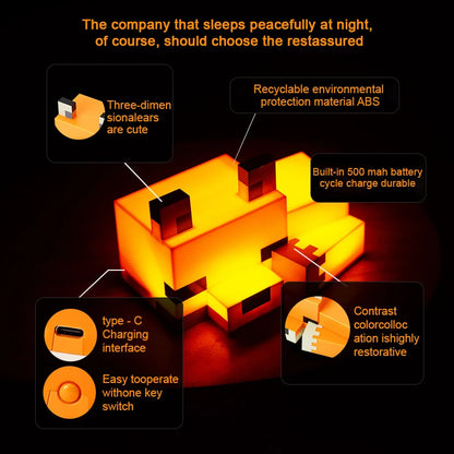 Orange Forest Fox Night Light